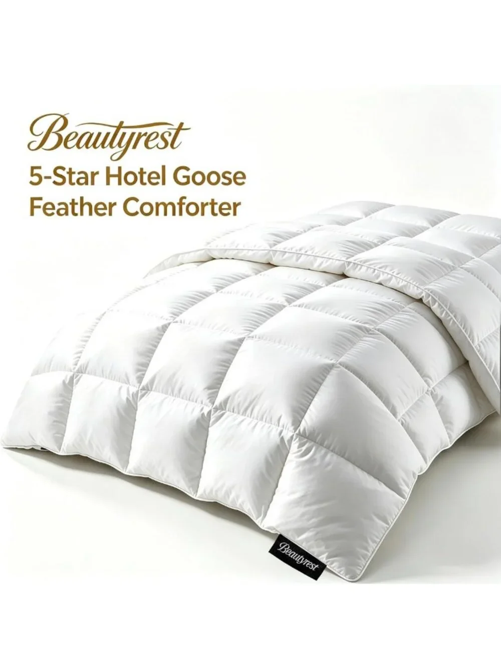 Luxurious King Size White Goose Feather & Down Comforter - Soft, Cozy & Warm